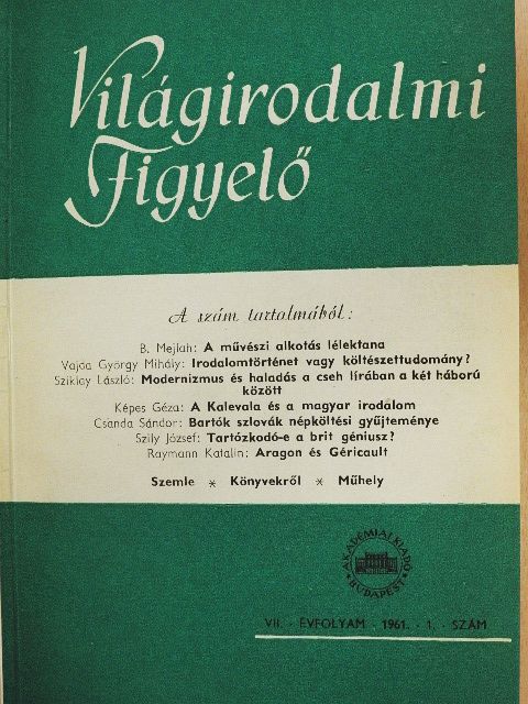 Gáldi László - Világirodalmi Figyelő 1961. január-december [antikvár]