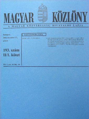 Magyar Közlöny 2004. december 17. II/1 [antikvár]