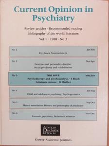 J. Chick - Current Opinion in Psychiatry 1988 May/Jun [antikvár]