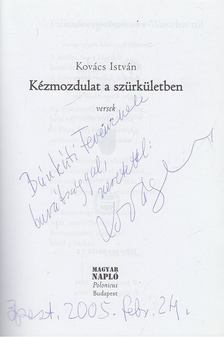 Kovács István - Kézmozdulat a szürkületben (dedikált) [antikvár]