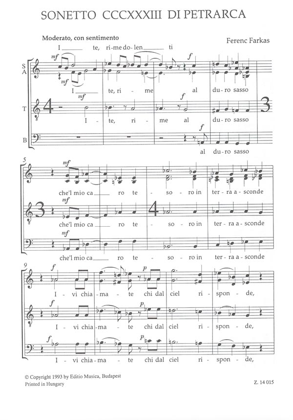 Farkas Ferenc - SONETTO CCCXXXIII DI PETRARCA VEGYESKARRA