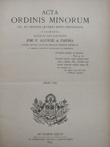 Acta Ordinis Minorum Januarii-Decembris 1894-1895 I-II. [antikvár]