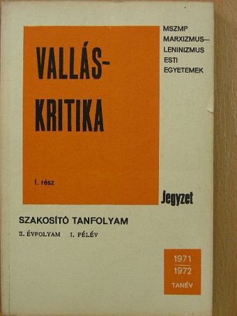 Gecse Gusztáv - Valláskritika I. [antikvár]