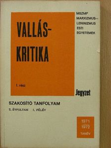 Gecse Gusztáv - Valláskritika I. [antikvár]