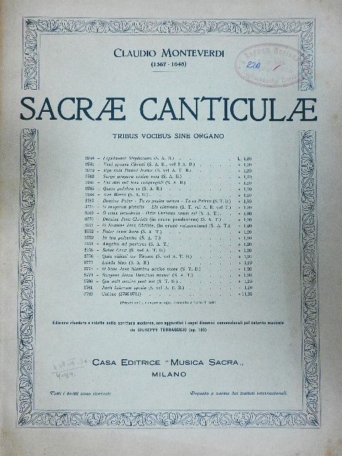Claudio Monteverdi - Sacrae Canticulae [antikvár]