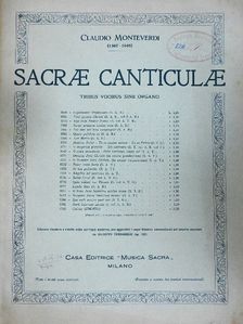 Claudio Monteverdi - Sacrae Canticulae [antikvár]