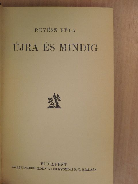Révész Béla - Újra és mindig [antikvár]