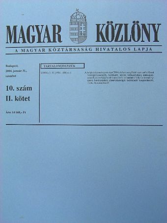 Magyar Közlöny 2004. január 31. II. [antikvár]