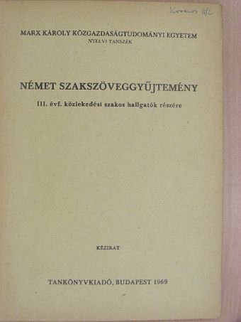 K. Nagy István - Német szakszöveggyűjtemény [antikvár]
