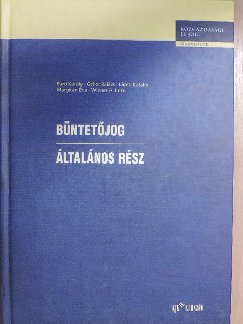 Bárd Károly - Büntetőjog [antikvár]