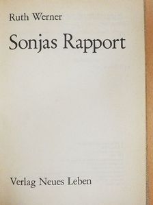 Ruth Werner - Sonjas Rapport [antikvár]
