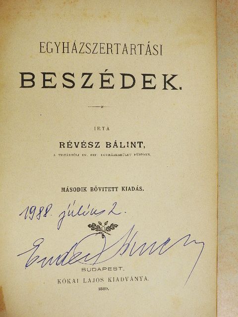 Révész Bálint - Egyházszertartási beszédek [antikvár]