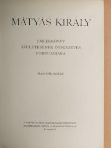 Fitz József - Mátyás király emlékkönyv II. [antikvár]