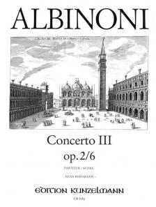ALBINONI - CONCERTO III OP.2/6 B-DUR FÜR VIOLINE UND STREICHORCHESTER,PARTITUR