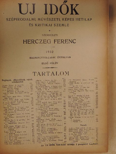 Fáth Imre - Uj Idők 1932. (nem teljes évfolyam) [antikvár]