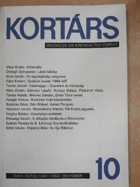 B. Lőrinczy Éva - Kortárs 1982. október [antikvár]