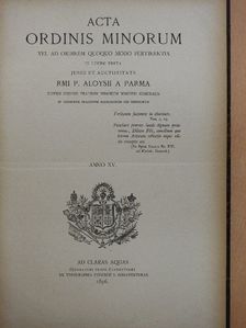 Acta Ordinis Minorum 1896 (nem teljes évfolyam) [antikvár]