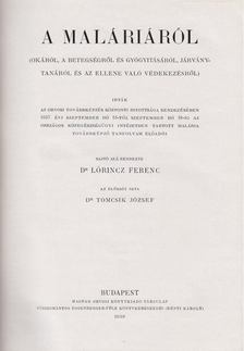 Dr. Lőrincz Ferenc - A maláriáról [antikvár]