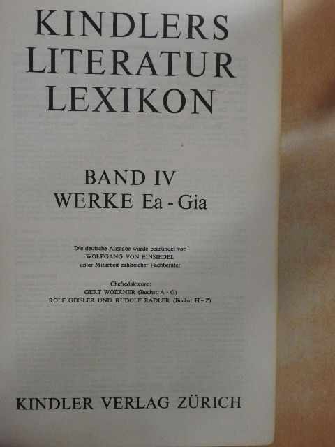 Kindlers Literatur Lexikon IV (töredék) [antikvár]