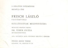 Frisch László festőművész kiállítása (meghívó) [antikvár]