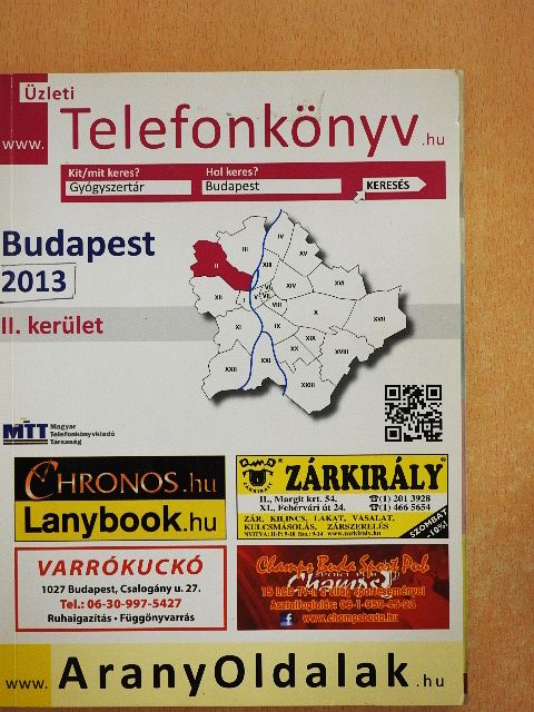 Üzleti telefonkönyv - Budapest II. kerület 2013. [antikvár]