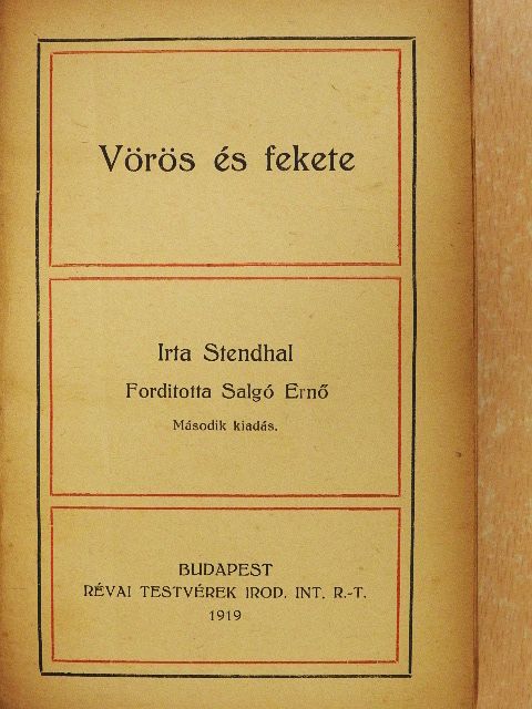 Stendhal - Vörös és fekete [antikvár]