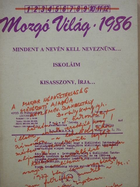András Imre - Mozgó Világ 1986. október [antikvár]
