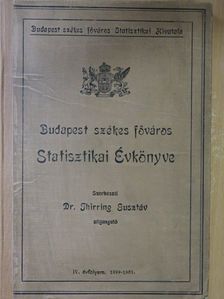 Budapest székes főváros Statisztikai Évkönyve 1899-1901. [antikvár]