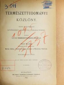 Természettudományi Közlöny 1895. január-december/Pótfüzetek a Természettudományi Közlönyhöz 1895. január-december [antikvár]