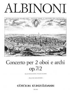 ALBINONI - CONCERTO PER 2 OBOI E ARCHI OP.7/2 PARTITUR (WALTER KOLNEDER)