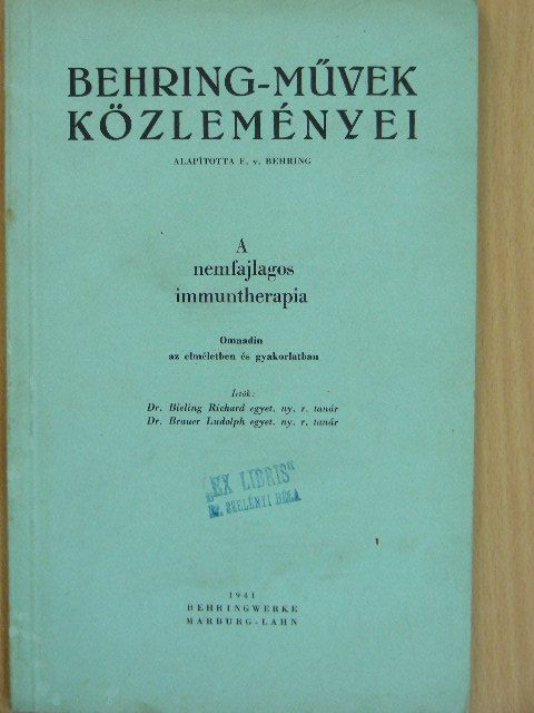 Behring - Behring-művek közleményei [antikvár]
