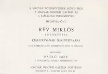 Rév Miklós kiállítási meghívó 1974. Február 2. [antikvár]