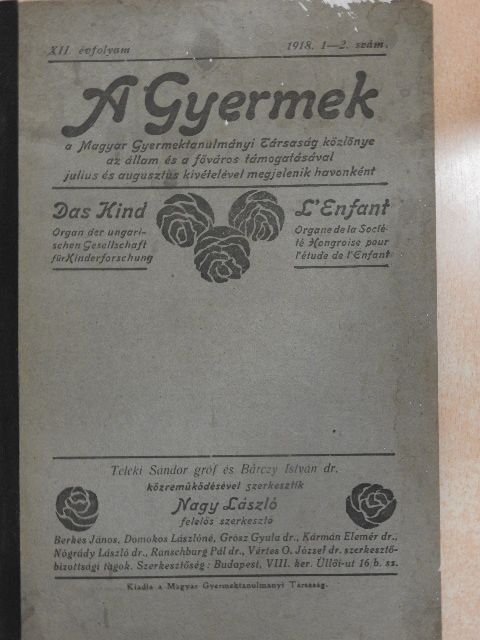 Dr. Kármán Elemér - A gyermek 1918/1-2. [antikvár]