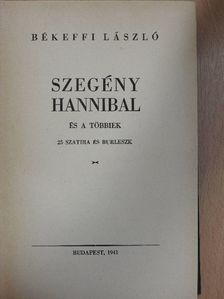 Békeffi László - Szegény Hannibal és a többiek [antikvár]