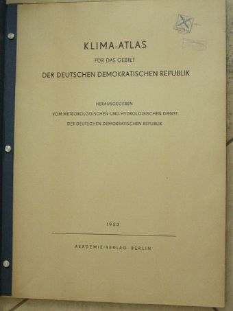 Klima-Atlas für das gebiet der Deutschen Demokratischen Republik [antikvár]