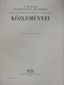 Király Péter - A Magyar Tudományos Akadémia Nyelv- és Irodalomtudományi Osztályának közleményei XVIII/1-4. [antikvár]