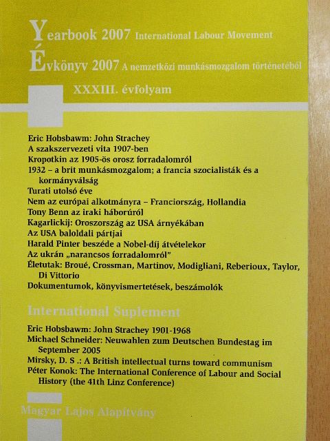 Aldo Agosti - A nemzetközi munkásmozgalom történetéből 2007 [antikvár]