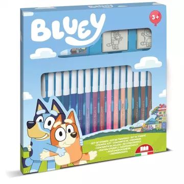 Bluey: Nyomda készlet filctollakkal - 18 darabos