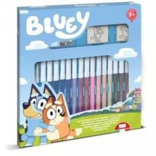 Bluey: Nyomda készlet filctollakkal - 18 darabos