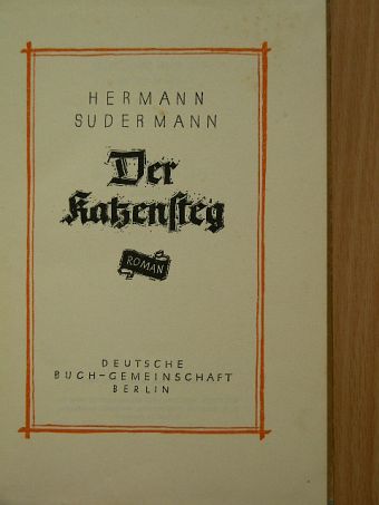 Hermann Sudermann - Der Katzensteg [antikvár]