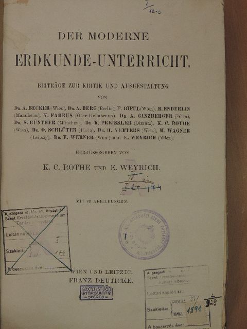 Dr. A. Becker - Der moderne Erdkunde-Unterricht [antikvár]