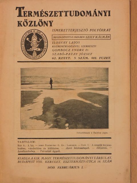 báró Fejérváry G. Gy. - Természettudományi Közlöny 1930. februárius 1. [antikvár]