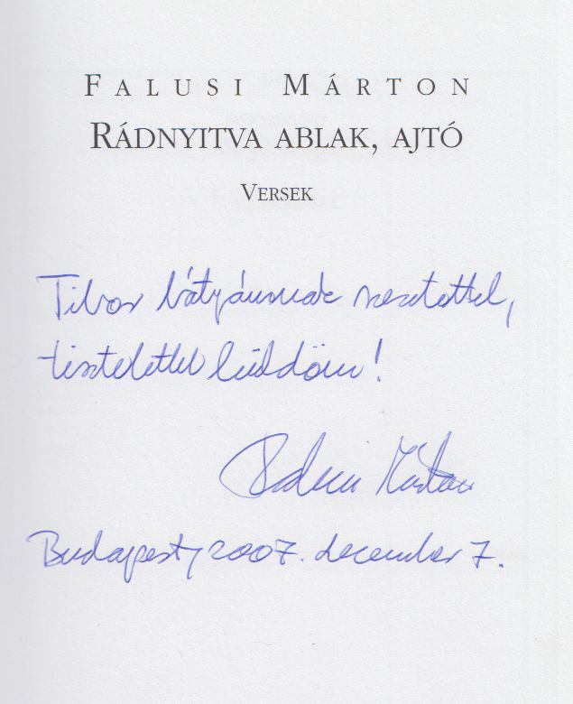 Falusi Márton - Rádnyitva ablak, ajtó (Dedikált) [antikvár]