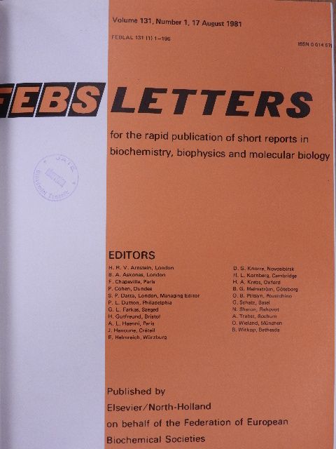 A. Nimrod - Febs Letters Volume 131, Number 1-2./Volume 132, Number 1-2./Index of Biochemical Reviews 1980 [antikvár]