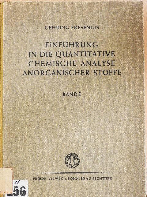 Dr. Phil. Habil. A. Gehring - Einführung in die Quantitative Chemische Analyse Anorganischer Stoffe I. [antikvár]