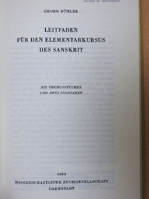 Georg Bühler - Leitfaden für den Elementarkursus des Sanskrit [antikvár]