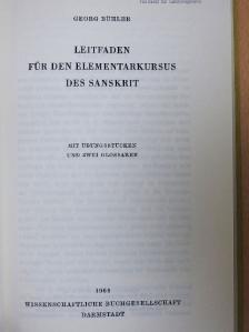 Georg Bühler - Leitfaden für den Elementarkursus des Sanskrit [antikvár]