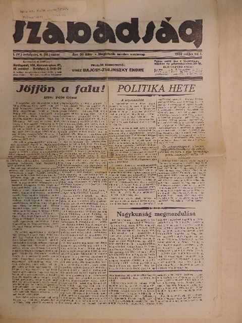 Féja Géza - Szabadság 1932. május 1. [antikvár]