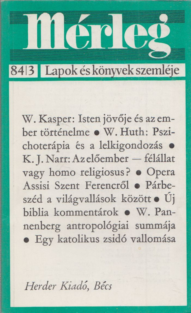 Boór János (főszerk.) - Mérleg 1984/3 [antikvár]
