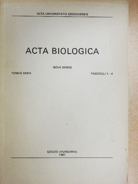 Acta Biologica Tomus XXXIII. Fasciculi 1-4. [antikvár]